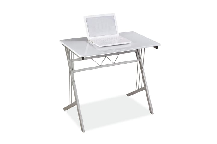 Skrivebord Chavara 80 cm - Hvit/Sølv - Møbler - Bord - Kontorbord - Skrivebord