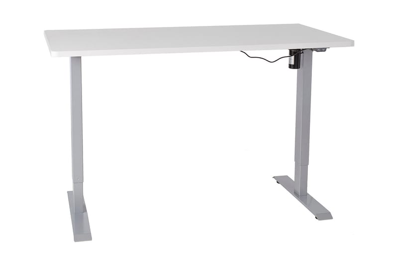 Skrivebord Cogito 140 cm Hev- og Senkbart - Grå/Hvit - Møbler - Bord - Kontorbord - Skrivebord