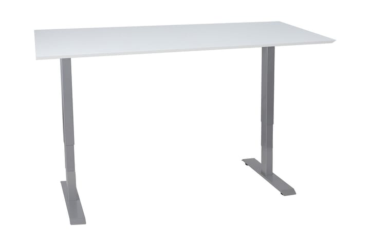 Skrivebord Cogito 2 160 cm Hev- og Senkbart - Hvit/Grå - Møbler - Bord - Kontorbord - Skrivebord - Hev og senkbart skrivebord