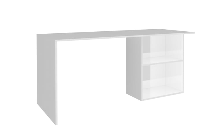 Skrivebord Contigny 110 cm med Oppbevaring Hyller - Hvit Høyglans - Møbler - Bord - Kontorbord - Skrivebord