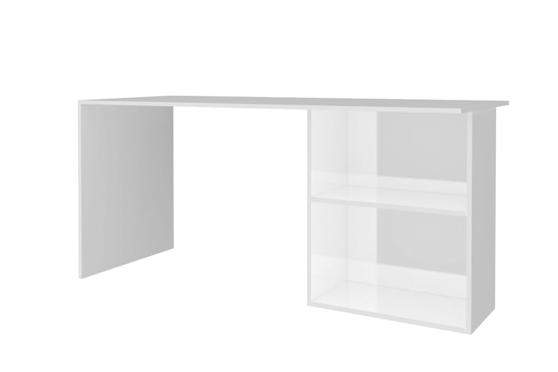Skrivebord Contigny 110 cm med Oppbevaring Hyller - Hvit Høyglans - Møbler - Bord - Kontorbord - Skrivebord