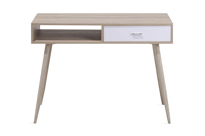 Skrivebord Deoban 100 cm med Oppbevaringsskuff + Hylle - Lysebrun/Vi - Møbler - Bord - Kontorbord - Skrivebord