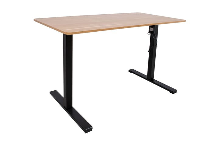 Skrivebord Ergo Optimal med motor 140x70 cm Tre/Svart - Møbler - Bord - Kontorbord - Skrivebord - Hev og senkbart skrivebord