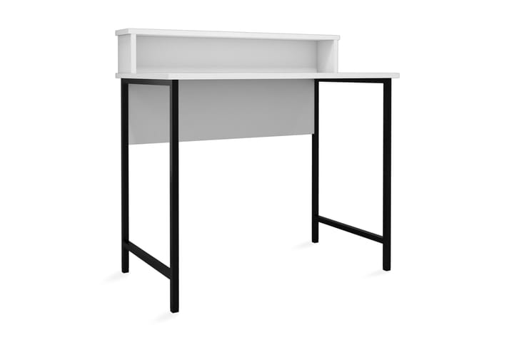 Skrivebord Fatimah 90 cm med Oppbevaringshylle - Hvit/Svart - Møbler - Bord - Kontorbord - Skrivebord