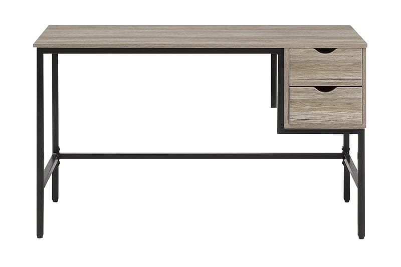 Skrivebord Grateley 120 cm med Oppbevaring 2 Skuffer - Lysebrun/Svart - Møbler - Bord - Kontorbord - Skrivebord