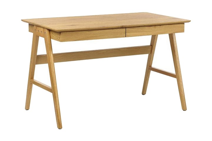 Skrivebord Hermsen 120 cm 2 Skuffer - Lysebrun - Møbler - Bord - Kontorbord - Skrivebord