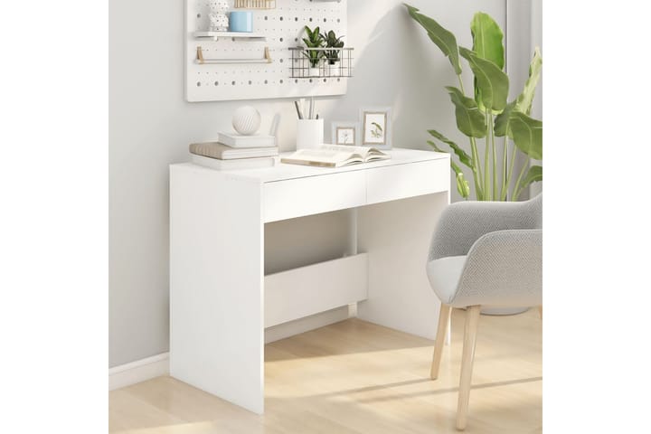 Skrivebord hvit 101x50x76,5 cm sponplate - Hvit - Møbler - Bord - Kontorbord - Skrivebord