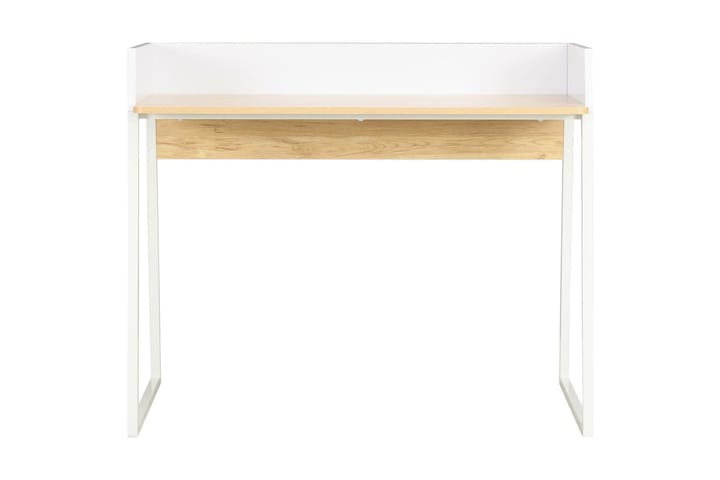 Skrivebord hvit og eik 90x60x88 cm - Hvit - Møbler - Bord - Kontorbord - Skrivebord