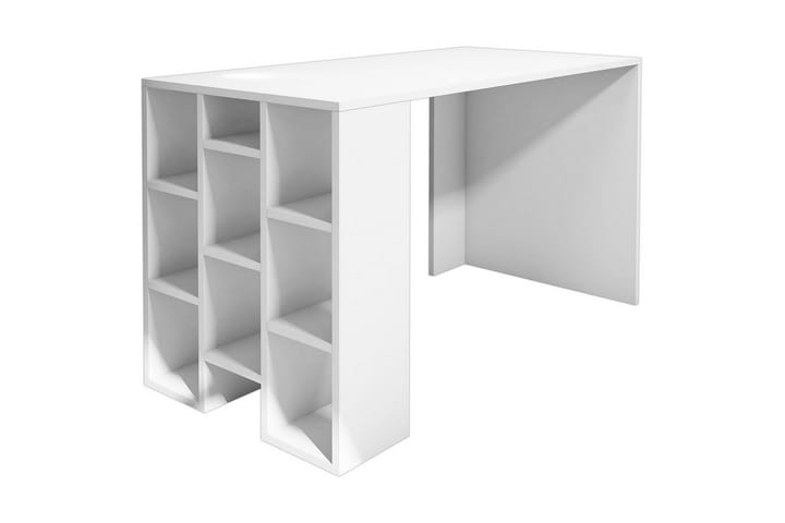 Skrivebord Inci 120 cm med Oppbevaringshyller Hvit - Homemania - Møbler - Bord - Kontorbord - Skrivebord