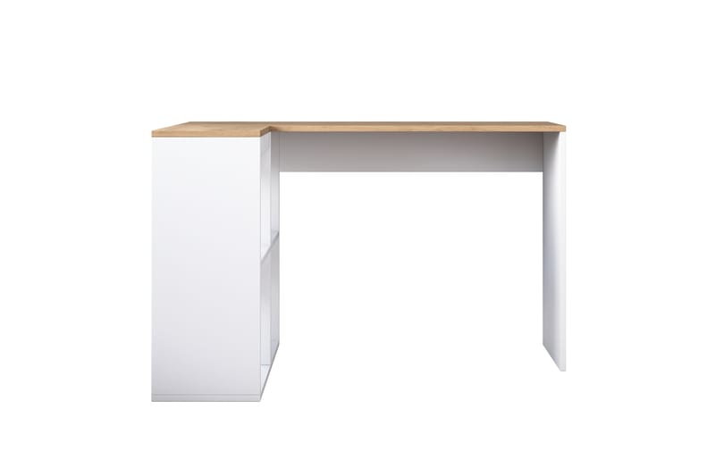 Skrivebord Kareei 4 Hyller 120 cm - Natur/Hvit - Møbler - Bord - Kontorbord - Skrivebord