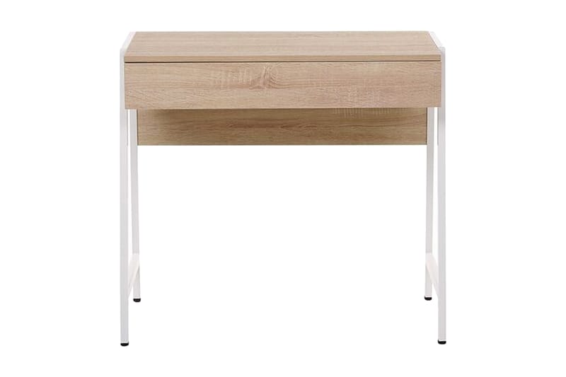 Skrivebord Kateisha 84 cm med Oppbevaringsskuff - Lysebrun/Hvit - Møbler - Bord - Kontorbord - Skrivebord