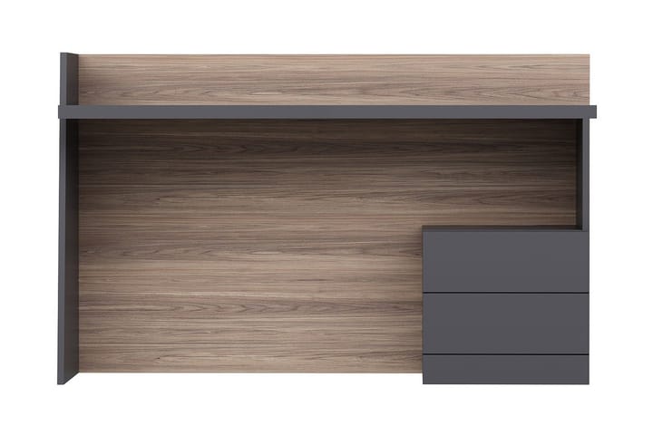 Skrivebord Kelvin 146 cm med Oppbevaring 2 Skuffer Brun/Svar - Homemania - Møbler - Bord - Kontorbord - Skrivebord