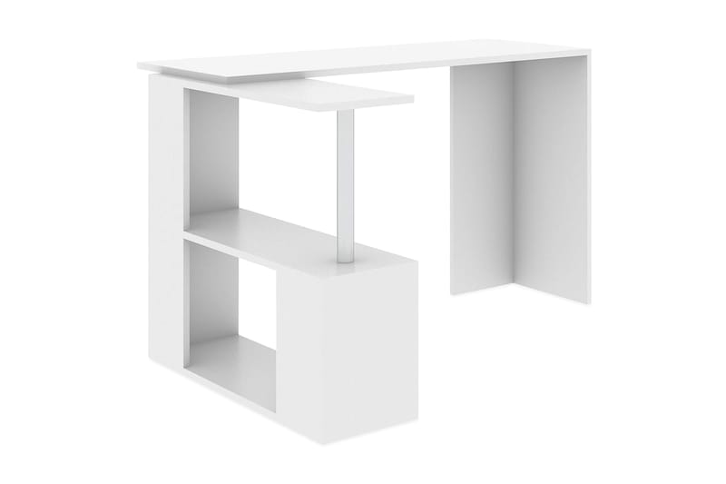 Skrivebord Lalenius 130 cm med Oppbevaringshyller L-form - Hvit - Møbler - Bord - Sofabord