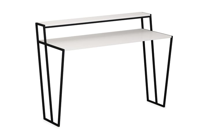 Skrivebord Lindome 123 cm med Oppbevaringshylle - Hvit/Svart - Møbler - Bord - Kontorbord - Skrivebord