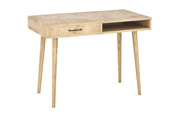 Skrivebord Lundtorp 105 cm med Oppbevaringshylle + Skuff - Brun - Oppbevaring - Hylle - Vegghylle