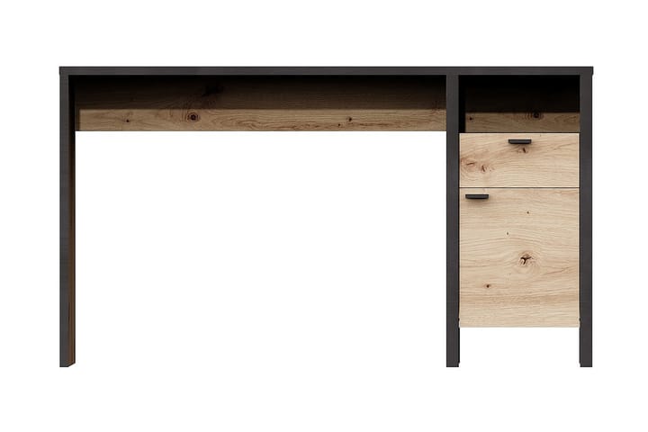Skrivebord Mackynen 135 cm med Oppbevaringsskuff + Skap - Brun/Svart - Møbler - Bord - Kontorbord - Skrivebord
