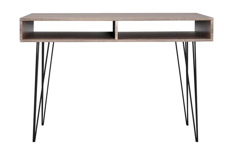 Skrivebord med 2 hyller grått - Flerfarget - Møbler - Bord - Kontorbord - Skrivebord