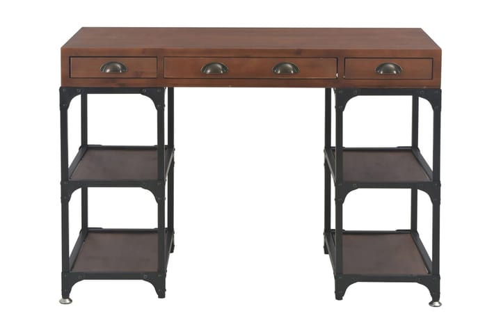Skrivebord med 3 skuffer 110x50x78 cm heltre gran - Brun - Møbler - Bord - Kontorbord - Skrivebord