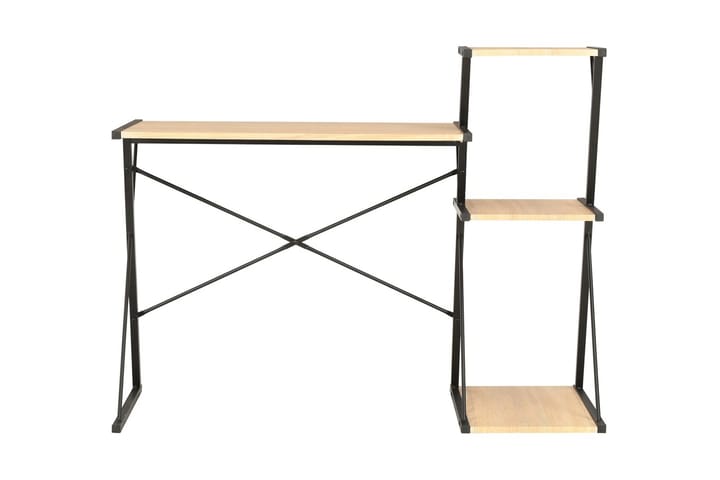 Skrivebord med hylle svart og eik 116x50x93 cm - Svart - Møbler - Bord - Kontorbord - Skrivebord