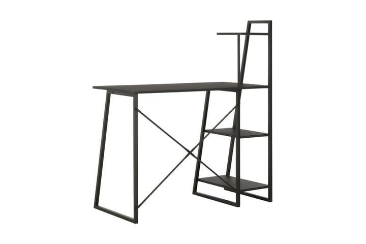 Skrivebord med hylleenhet svart 102x50x117 cm - Svart - Møbler - Bord - Kontorbord - Skrivebord
