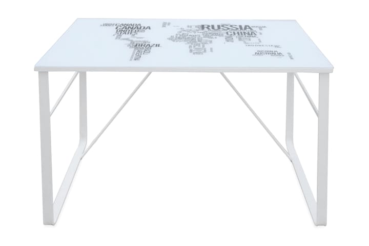 Skrivebord med kartmønster rektangulӕrt - Hvit - Møbler - Bord - Kontorbord - Skrivebord