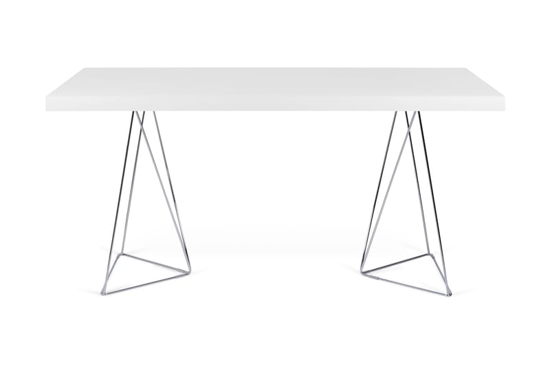 Skrivebord Multi 180 cm Triangelformade Ben - Hvit/Krom - Møbler - Bord - Kontorbord - Skrivebord