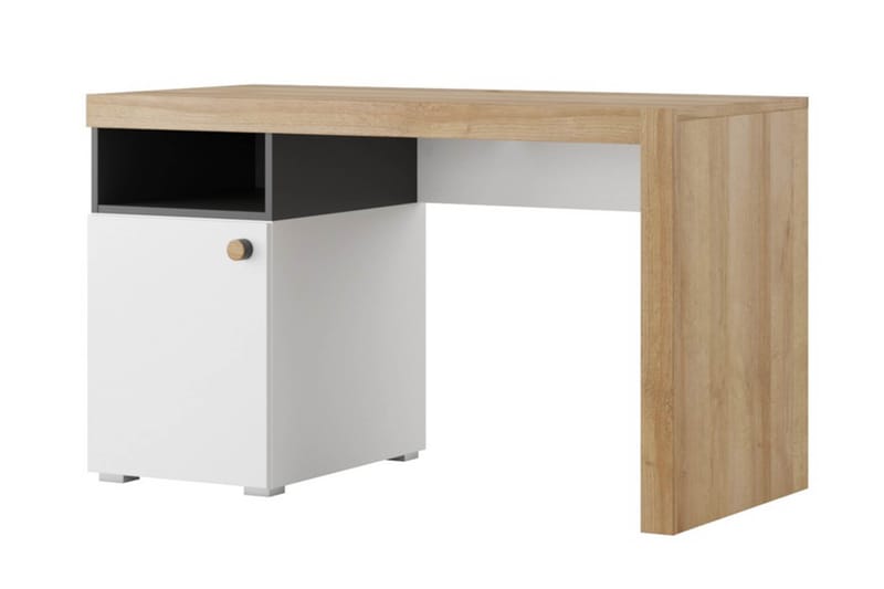 Skrivebord Padaro 125 cm - Svart|Tre|Natur|Hvit - Møbler - Bord - Kontorbord - Skrivebord