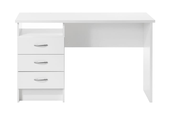 Skrivebord Praxia 120 cm med Oppbevaringsskuffer + Hylle - Hvit - Møbler - Bord - Kontorbord - Skrivebord