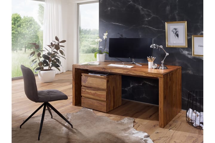 Skrivebord Randig 160 cm - Brun - Møbler - Bord - Kontorbord - Skrivebord