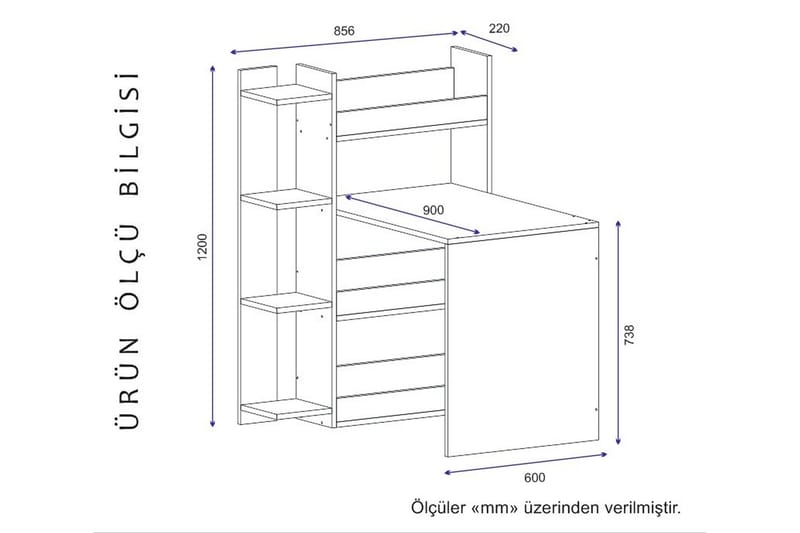 Skrivebord Sanchi 85 cm - Valnøtt/Antrasitt - Møbler - Bord - Kontorbord - Skrivebord