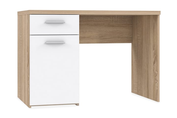 Skrivebord Schappach 110 cm med Oppbevaring Skuff + Skap - Brun/Hvit - Møbler - Bord - Kontorbord - Skrivebord