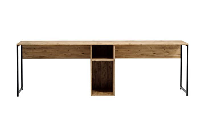 Skrivebord Selonnet 140 cm med Oppbevaringshyller - Natur/Svart - Møbler - Bord - Kontorbord - Skrivebord