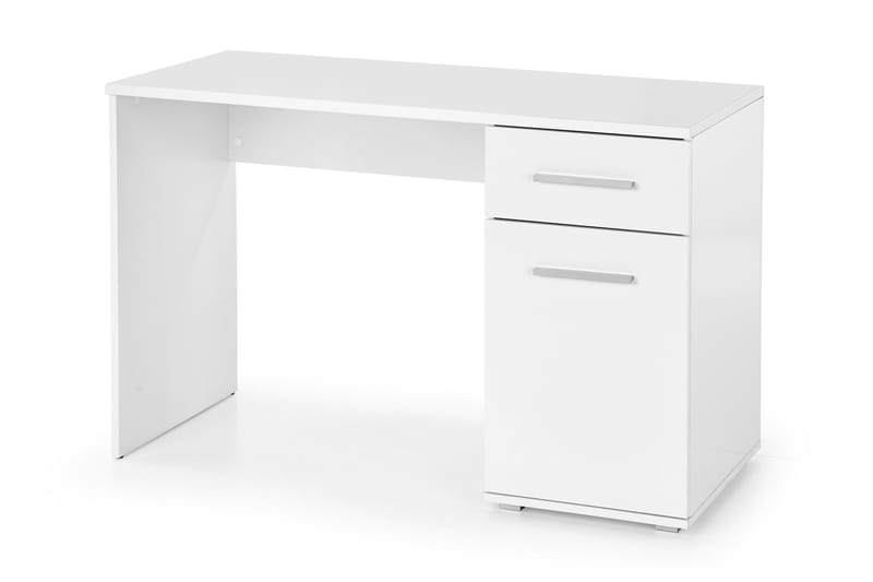 Skrivebord Tarica 120 cm med Oppbevaringshylle + Skap - Hvit - Møbler - Bord - Kontorbord - Skrivebord