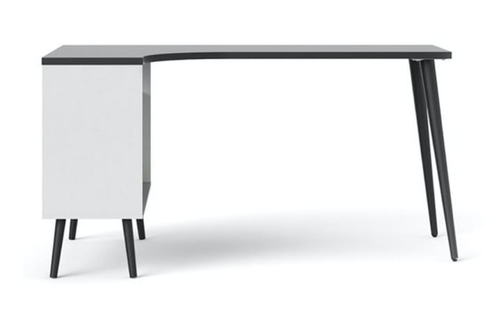 Skrivebord Vasiliki 145 cm med Oppbevaring Skuffer + Hyller - Hvit/Svart - Møbler - Bord - Kontorbord - Skrivebord