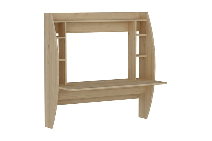 Veggskrivebord Buglem 120 cm med Oppbevaringshyller - Natur - Møbler - Bord - Kontorbord - Skrivebord