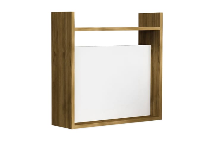 Veggskrivebord Epifania 60 cm med Oppbevaringshyller - Hvit/Valnøttsbrun - Møbler - Bord - Kontorbord - Skrivebord