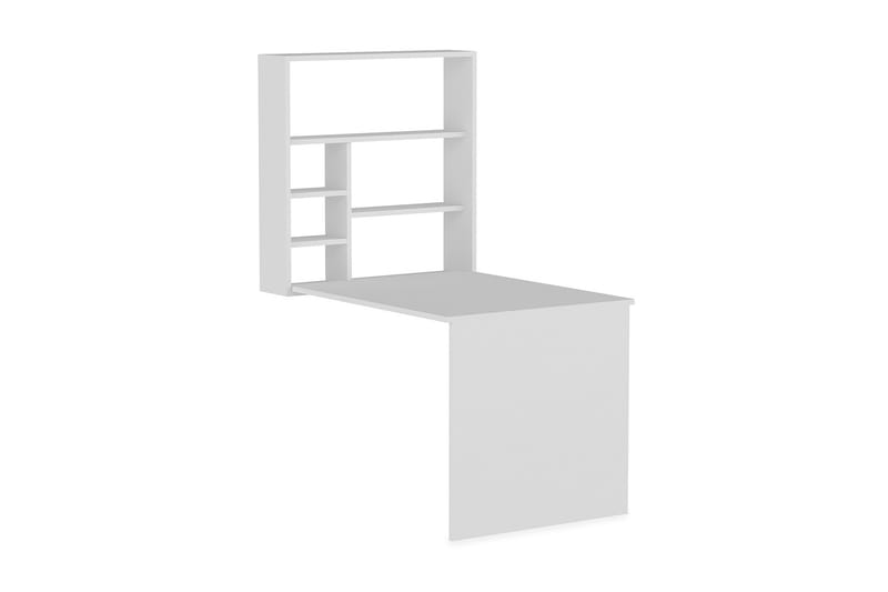 Veggskrivebord Ridlington 90 cm med Oppbevaringshyller - Hvit - Møbler - Bord - Kontorbord - Skrivebord - Hjørneskrivebord