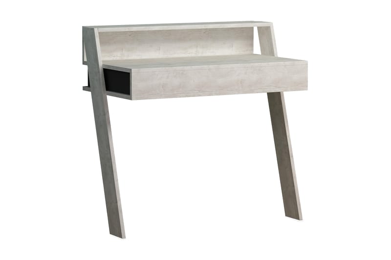 Veggskrivebord Rodger 94 cm med Oppbevaring Skuff + Hylle - Mørkegrå/Hvit - Møbler - Bord - Kontorbord - Skrivebord