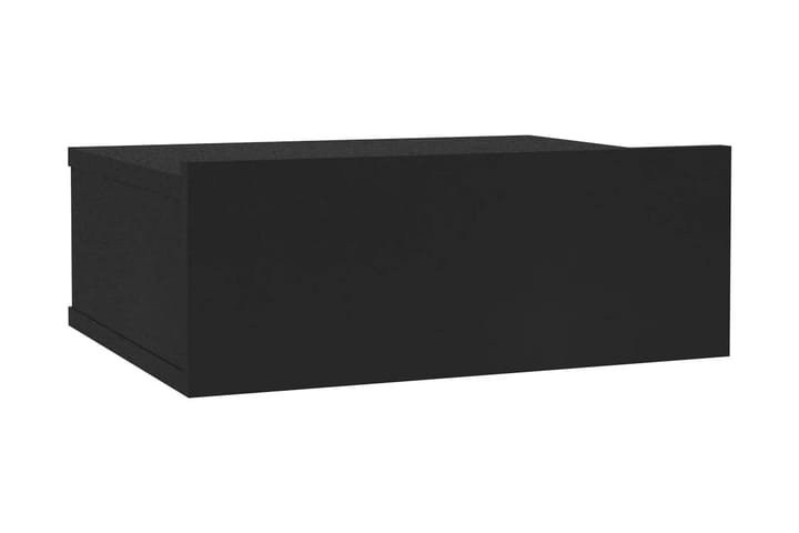 Flytende nattbord svart 40x30x15 cm sponplate - Møbler - Bord - Sengebord & nattbord