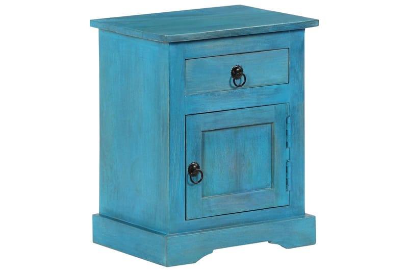 Nattbord heltre mango 40x30x50 cm blå - Blå - Møbler - Bord - Sengebord & nattbord