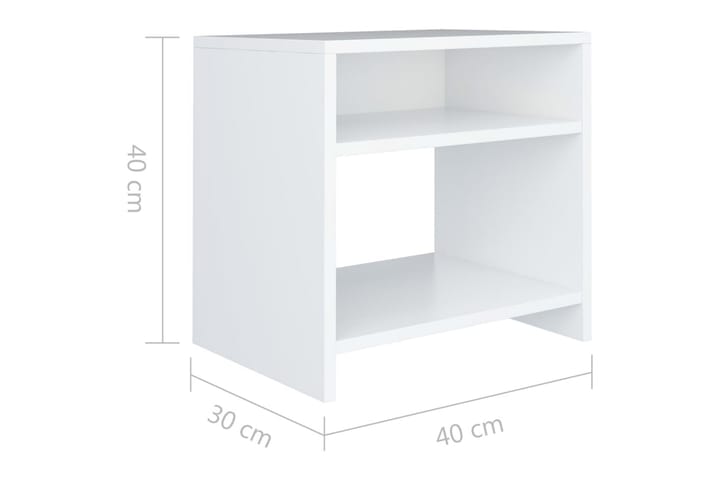 Nattbord hvit 40x30x40 cm sponplate - Hvit - Møbler - Bord - Sengebord & nattbord