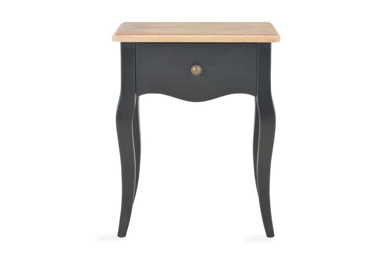 Nattbord svart og brun 40x30x50 cm heltre furu - Svart - Møbler - Bord - Sengebord & nattbord