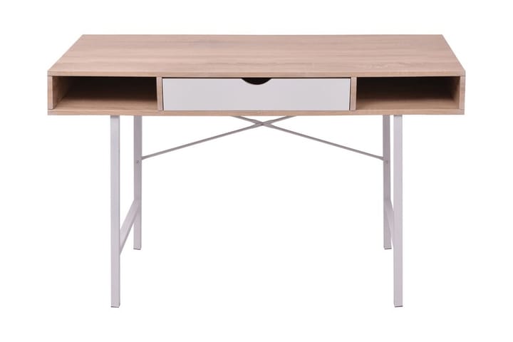 Skrivebord med 1 skuff eik og hvit - Flerfarget - Møbler - Bord - Skrivebord