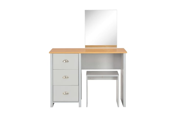 Sminkebord med speil og krakk grå 104x45x131 cm - Grå - Møbler - Bord - Sminkebord & toalettbord