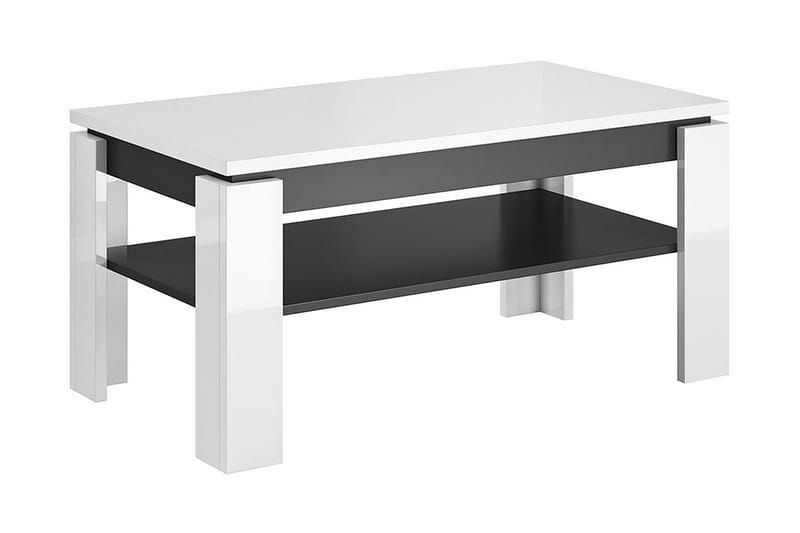 Duvetorp Sofabord 100 cm med Oppbevairngshylle - Hvit/Grafitgrå - Møbler - Bord - Sofabord