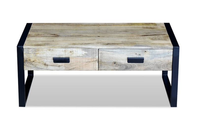 Kaffebord med 2 Skuffer Solid Mangotre 100x60x40 cm - Brun - Møbler - Bord - Sofabord