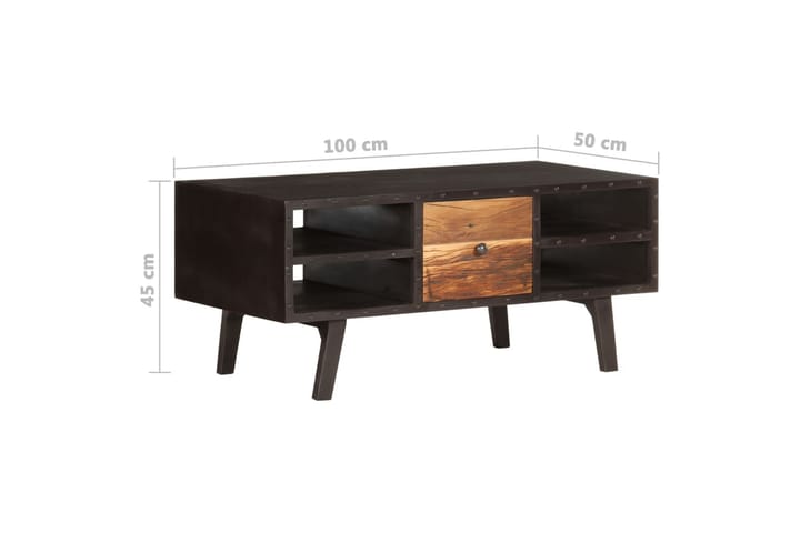 Salongbord 100x50x45 cm gjenvunnet heltre - Møbler - Bord - Sofabord