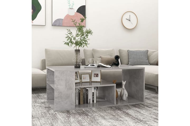 Salongbord betonggrå 100x50x40 cm sponplate - Grå - Møbler - Bord - Sofabord