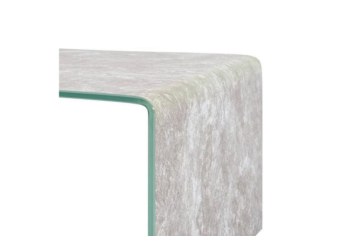Salongbord brun marmor 98x45x31 cm herdet glass - Møbler - Bord - Sofabord