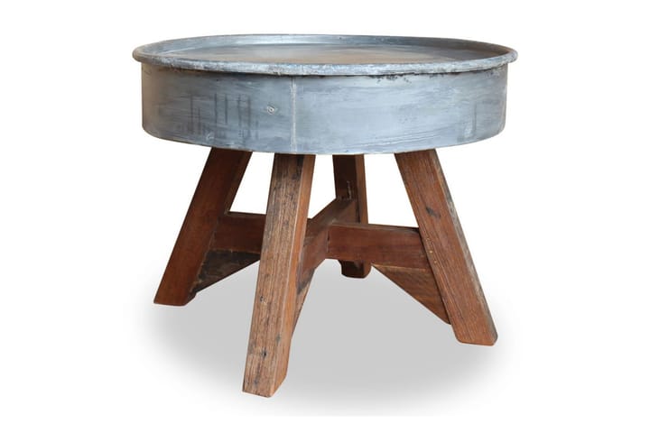 Salongbord gjenvunnet heltre 60x45 cm sølv - Grå - Møbler - Bord - Sofabord